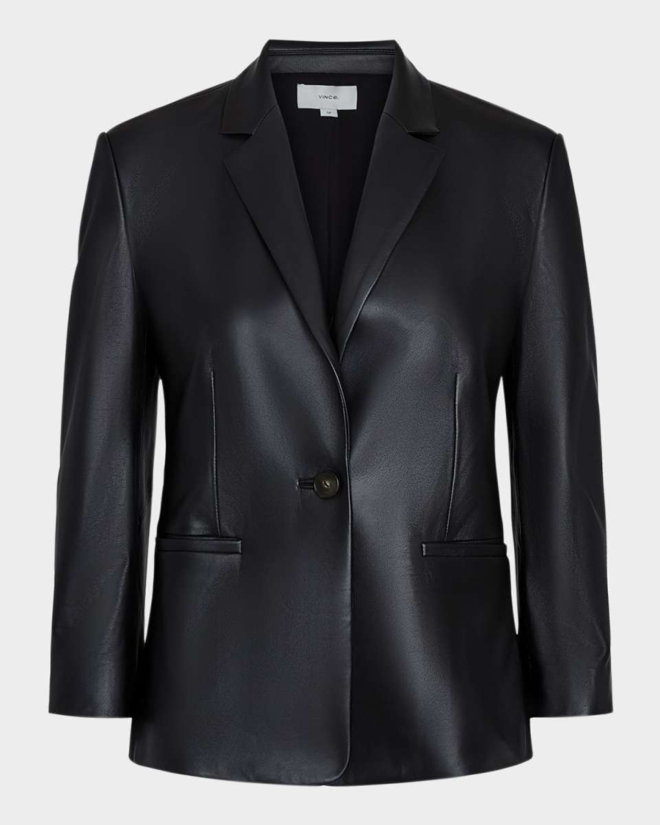 Shrunken Leather Blazer